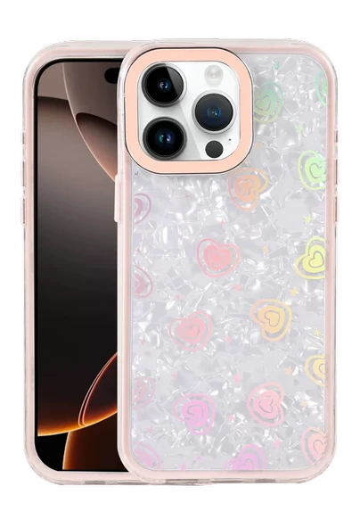 Newface Apple iPhone 15 Pro Max Lumi Desenli Kapak - Pembe ürün görseli 1