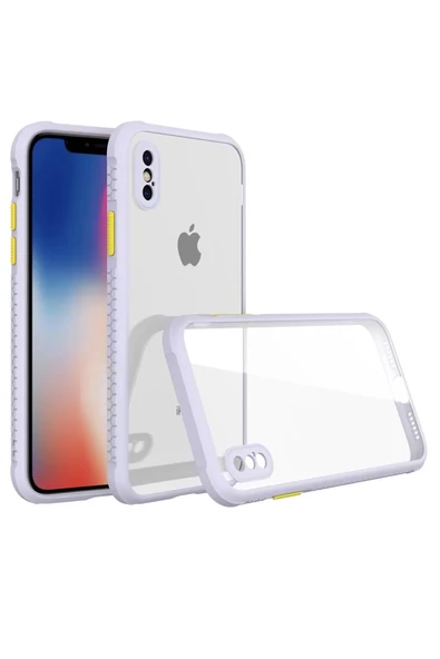 Newface Apple iPhone XS Max Kılıf Miami Şeffaf Silikon - Lila ürün görseli 1