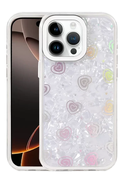 Newface Apple iPhone 14 Pro Max Lumi Desenli Kapak - Beyaz ürün görseli 1