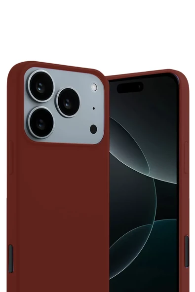 Newface Apple iPhone 17 Pro First Silikon - Bordo - Resim 2