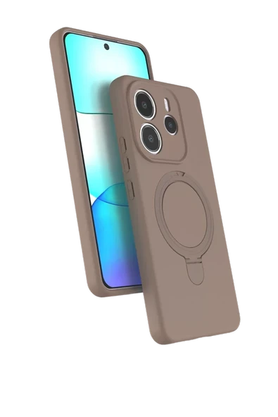 Newface Xiaomi Redmi Note 14 4G Regal Magsafe Standlı Kapak - Çöl Titanyum ürün görseli 1