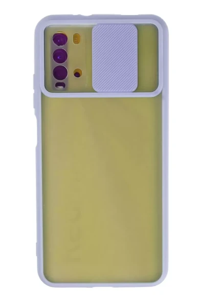 Newface Xiaomi Redmi 9T Kılıf Palm Buzlu Kamera Sürgülü Silikon - Lila ürün görseli 1