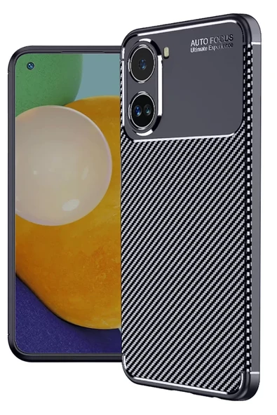 Newface Xiaomi Poco X7 Pro Kılıf Auto Focus Karbon Kapak - Lacivert ürün görseli 1