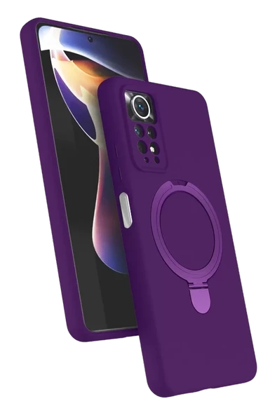 Newface Xiaomi Redmi Note 12 Pro 4G Regal Magsafe Standlı Kapak - Derin Mor ürün görseli 1