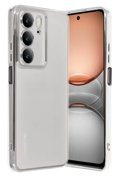 Newface Realme C75 4G Kılıf Razer Lensli Silikon - Gümüş ürün görseli 1
