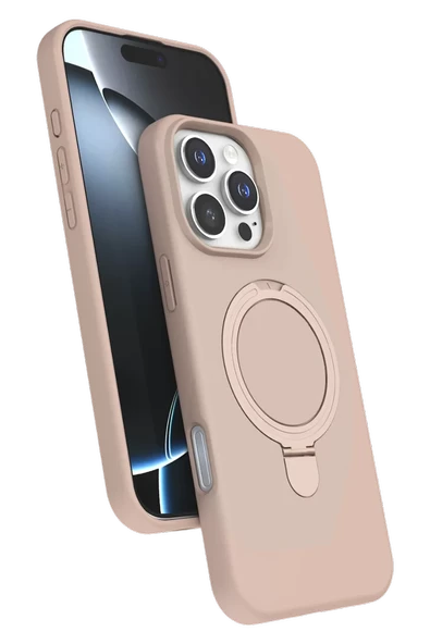 Newface Apple iPhone 16 Pro Max Regal Magsafe Standlı Kapak - Çöl Titanyum ürün görseli 1