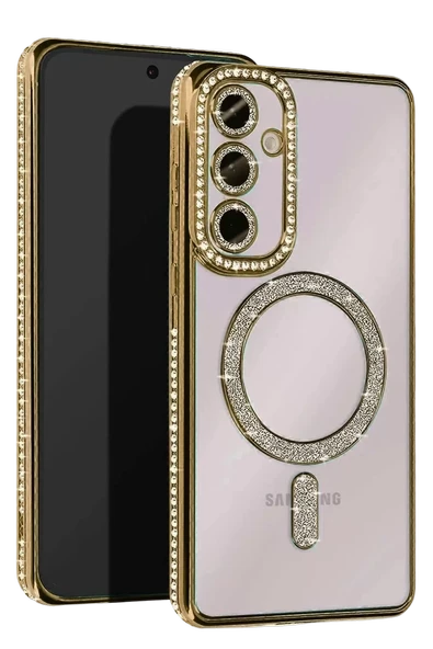 Newface Samsung Galaxy A55 5G Joke Simli Magneticsafe Kılıf - Gold ürün görseli 1