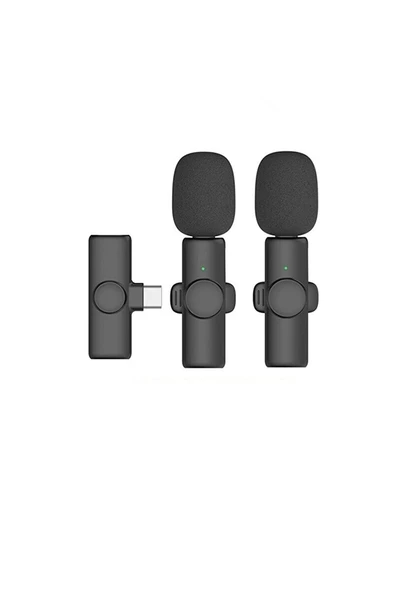 Kablosuz Yaka Mikrofonu Typ-c 2’li Mini Mikrofon ürün görseli 1