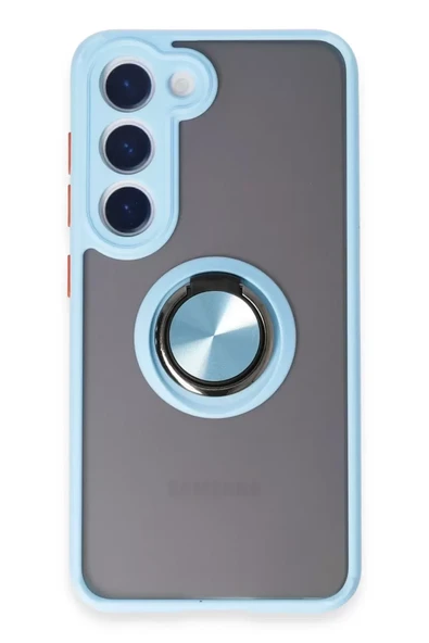 Newface Samsung Galaxy S23 Kılıf Montreal Yüzüklü Silikon Kapak - Buz Mavi ürün görseli 1