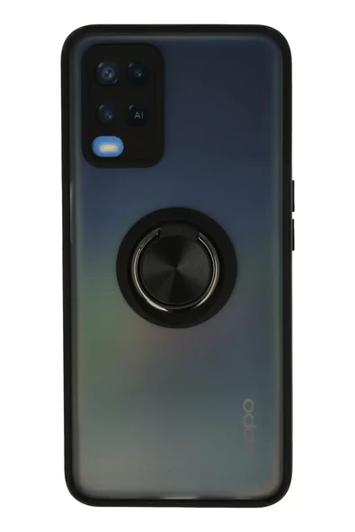 Newface Oppo A54 4G Kılıf Montreal Yüzüklü Silikon Kapak - Siyah ürün görseli 1