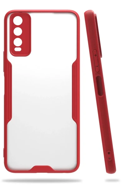 Newface Vivo Y11S Kılıf Platin Silikon - Kırmızı ürün görseli 1