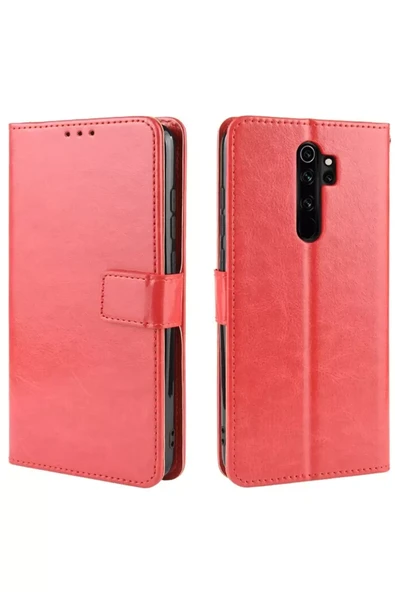 Newface Xiaomi Redmi Note 8 Pro Kılıf Trend S Plus Kapaklı Kılıf - Kırmızı ürün görseli 1