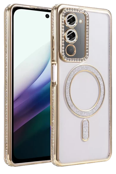 Newface Xiaomi Redmi 15 4G Joke Simli Magneticsafe Kılıf - Gold ürün görseli 1