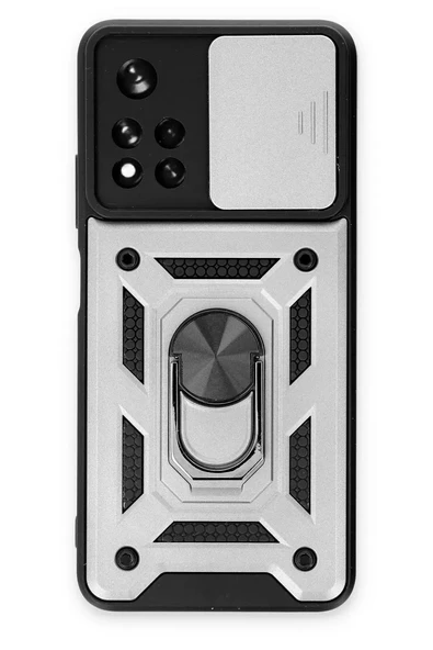 Newface Xiaomi Redmi Note 11T Kılıf Pars Lens Yüzüklü Silikon - Gümüş ürün görseli 1