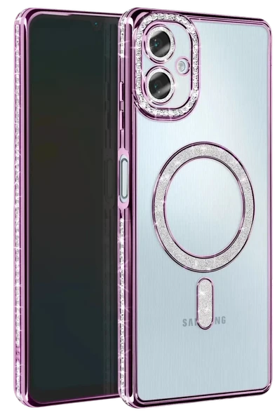 Newface Samsung Galaxy A07 4G Joke Simli Magneticsafe Kılıf - Derin Mor ürün görseli 1