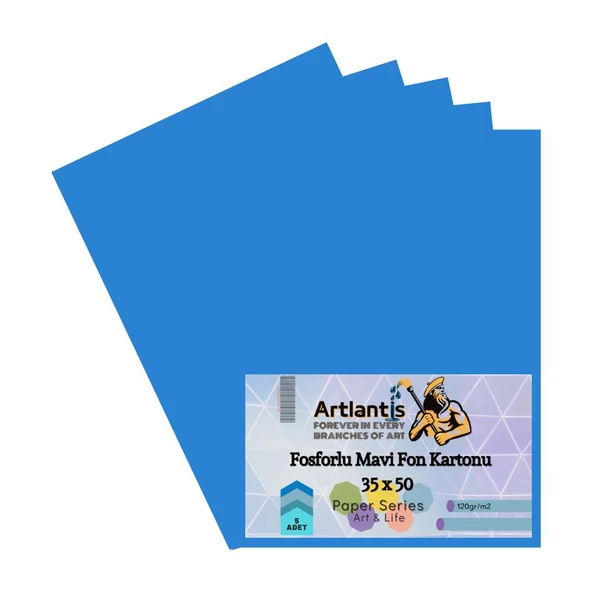Fon Kartonu Fosforlu Renkler 35x50 5 Adet Artlantis Fosforlu Fon Kartonu 35*50 5 Adet ürün görseli 1