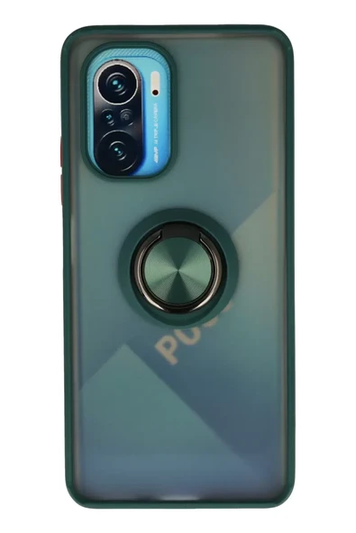 Newface Xiaomi Redmi K40 Kılıf Montreal Yüzüklü Silikon Kapak - Yeşil ürün görseli 1