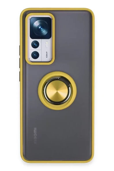 Newface Xiaomi Mi 12T Pro Kılıf Montreal Yüzüklü Silikon Kapak - Sarı ürün görseli 1