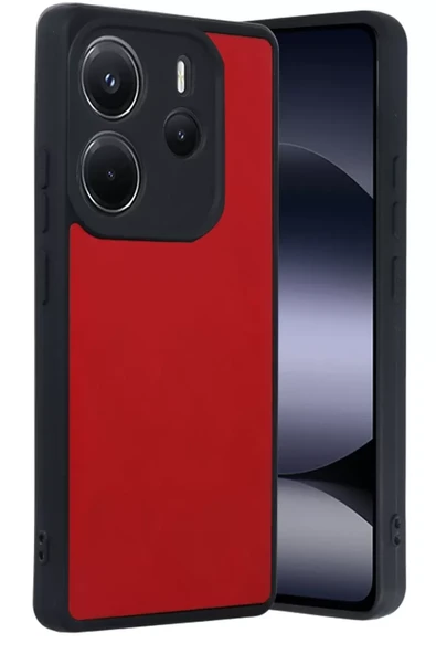 Newface Xiaomi Redmi Note 14 4G Kılıf Aras Deri Kapak - Kırmızı ürün görseli 1