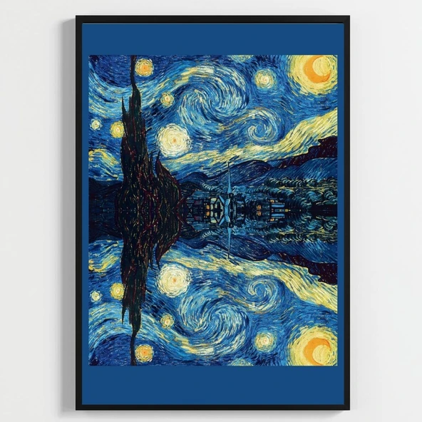 Besay Yıldızlı Gece Duvar Posteri-Klasik Sanat Estetik Dekoratif A3 Çerçevesiz ürün görseli 1