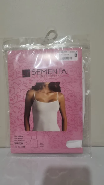 Sementa Kadın Modal Strech İnce Askılı Atlet-Beyaz -3 Adet-L- İkinci Bir Ten Hissini Hissedin.! ürün görseli 1