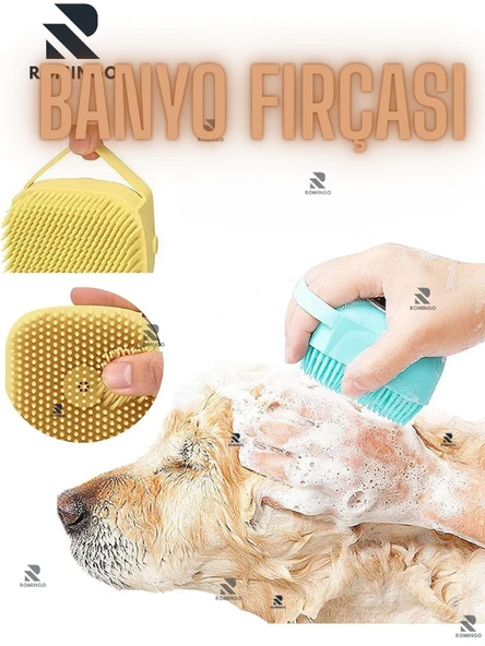 Şampuan Hazneli Köpek Kedi Yıkama Fırçası Köpük Veren Banyo Tarağı Pet Yıkama Fırçası ürün görseli 1