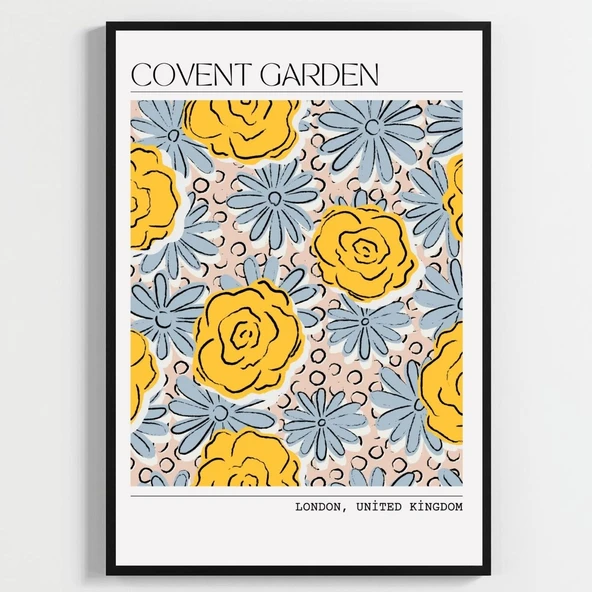 Besay Çiçek Desenli Covent Garden Duvar Posteri-Estetik Dekoratif A3 Çerçevesiz ürün görseli 1