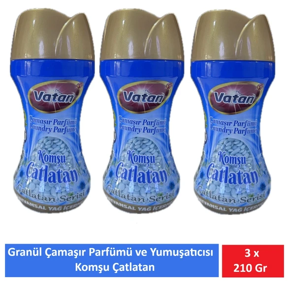Vatan Granül Çamaşır Parfümü Ve Yumuşatıcı Komşu Çatlatan 210 Gr x 3 Adet ürün görseli 1