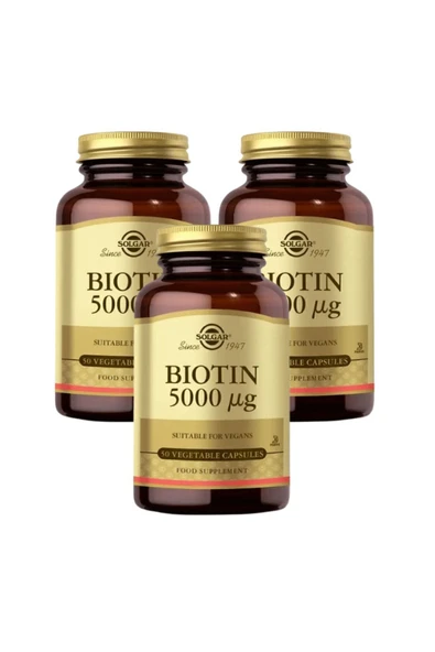 Solgar Biotin 5000 mcg 50 Kapsül X3 Adet ürün görseli 1