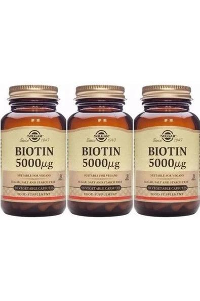 Solgar Biotin 5000 Mcg 50 Kapsül 3 Adet ürün görseli 1
