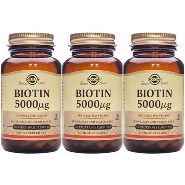 Solgar Biotin 5000 Mcg 50 Kapsül 3 Adet ürün görseli 1