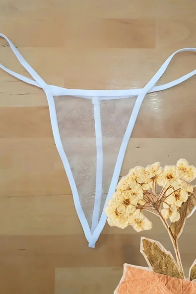 Anastasia Underwear Kadın String Tanga Tül Külot - Beyaz (ANS111) ürün görseli 1
