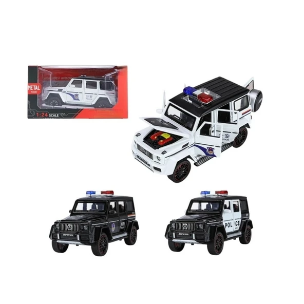 XHD-C2433 KUT 1:24 IŞIKLI SESLİ MODEL METAL POLİS JEEP(Belirtilen fiyat, tekli satış için adet fiyatıdır.) ürün görseli 1