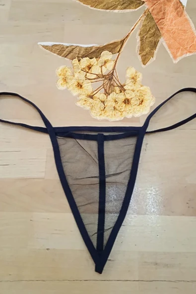 Anastasia Underwear Kadın String Tanga Tül Külot - Siyah (ANS110) ürün görseli 1