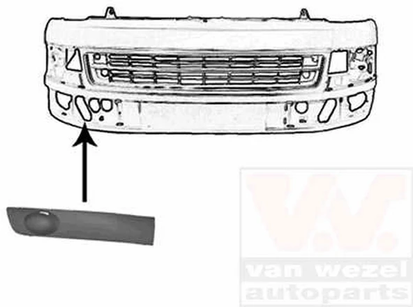 Volkswagen T5,5 2010-2015 Sis Far Kapağı Sağ Sissiz Siyah (Oem No:7E0807490) ürün görseli 1