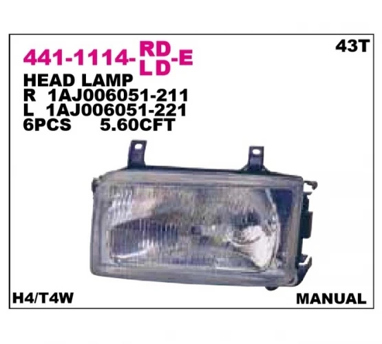 Volkswagen T4 Transporter 1993-2003 Far Sol (1 Adet) (Oem No: 701941017) ürün görseli 1