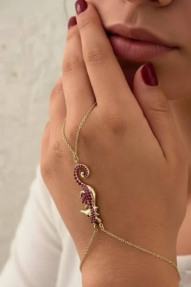 Caş Dekorasyon Altın Renk Deniz Atı 14K Altın Kaplama Şahmeran ürün görseli 1