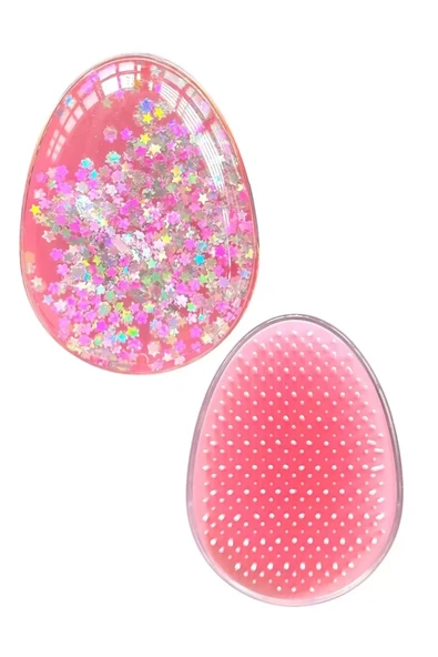 Caş Dekorasyon Pembe Renk Sim Detaylı Taşınabilir Saç Tarama Fırçası/ Tarak ürün görseli 1