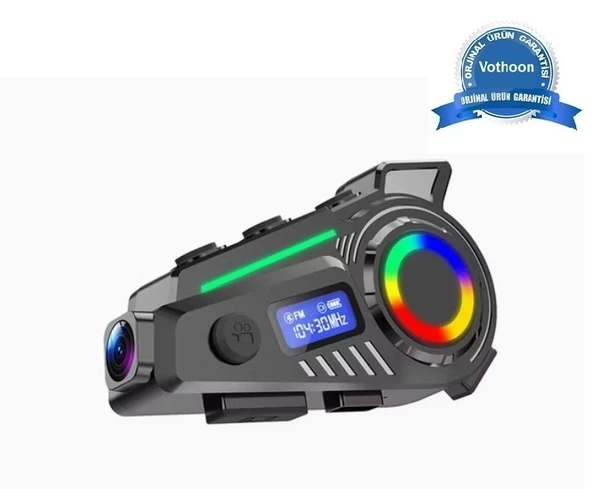 K19 Kameralı Motosiklet Kask Bluetooth Kulaklık Su Geçirmez Intercom Radyolu Hafıza Kartlı ürün görseli 1
