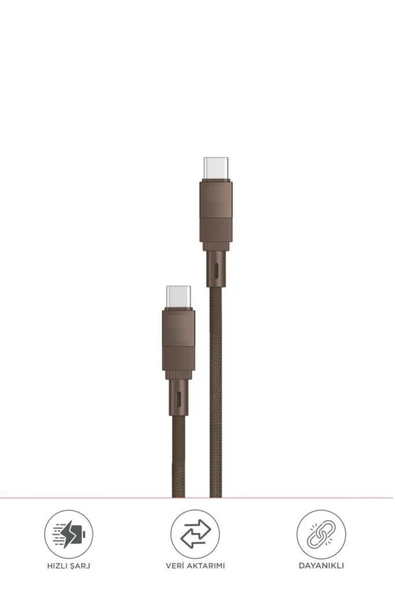 Şarj Kablosu Type-C to Type-C Örgü 60W Data Kablo U18 - Resim 9