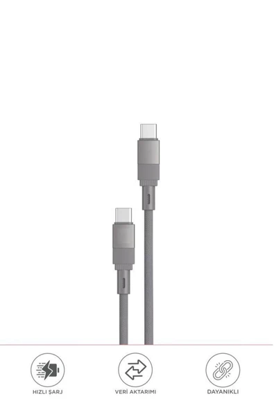 Şarj Kablosu Type-C to Type-C Örgü 60W Data Kablo U18 ürün görseli 1