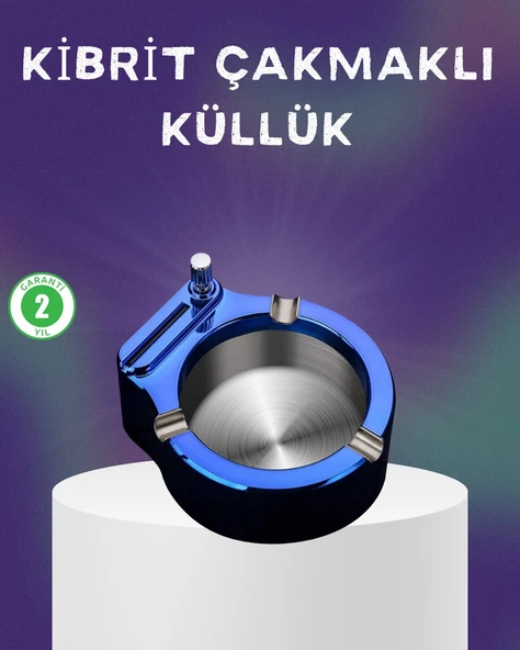 Dekoratif Çakmaklı Küllük Kolay Temizlenebilir Metal ürün görseli 1
