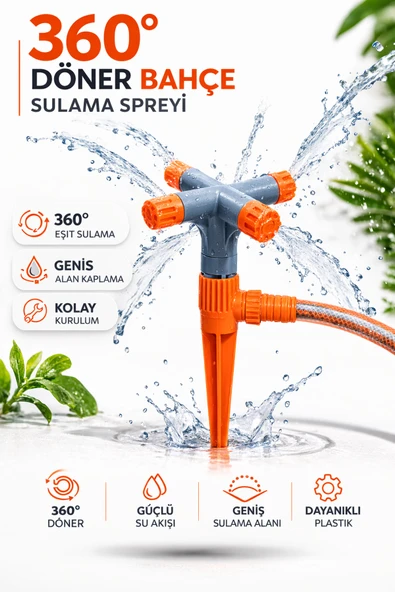 DESIPHON 4 Kollu Çim Sulama Fıskiyesi Bahçe Sulama Sprink Otomatik Döner Fıskiye Bahçe Sulama Aparatı ürün görseli 1