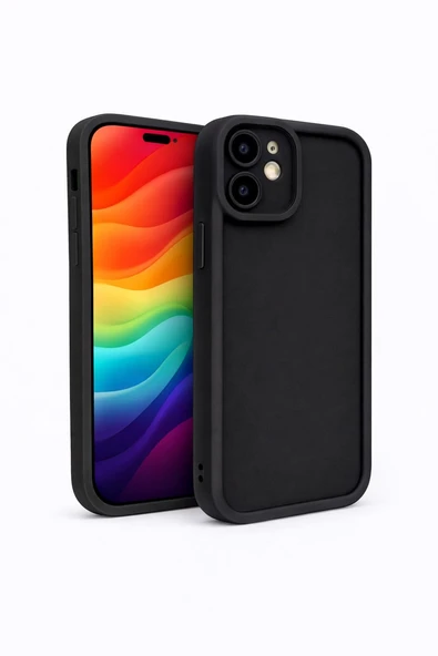 iPhone 12 Uyumlu Kamera Çıkıntılı Mat Silikon Telefon Kılıfı ürün görseli 1