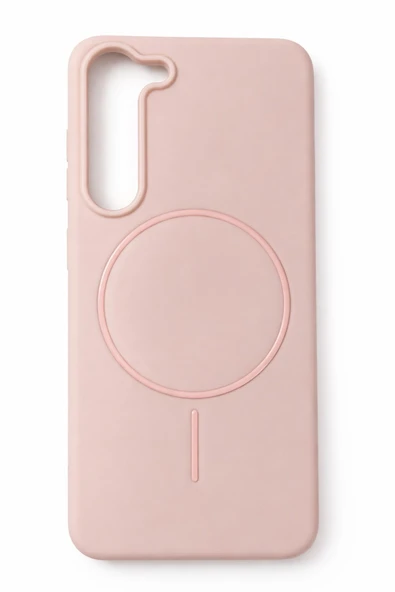 SAMSUNG Galaxy S23 Plus Uyumlu İçi Kadife Magsafe Wireless Şarz Özellikli Pembe Renkli Telefon Kılıfı ürün görseli 1