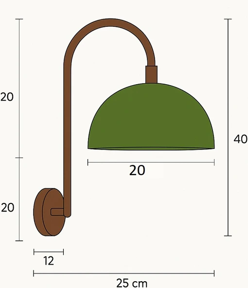 Verde Arc Aplik Duvar Lambası - Resim 3