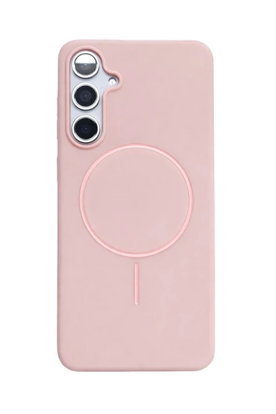 SAMSUNG Galaxy S25 Plus Uyumlu İçi Kadife Magsafe Wireless Şarz Özellikli Pembe Renkli Telefon Kılıfı ürün görseli 1