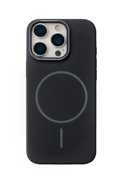 iPhone 15 Pro Uyumlu Kamera Çıkıntılı Magsafe Wireless Şarj Özellikli Sert Sararmaz Silikon Kılıf ürün görseli 1