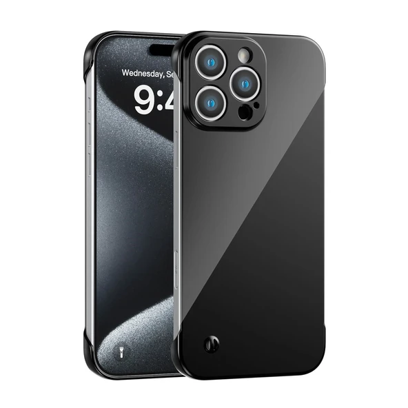 iPhone 16 Pro Uyumlu Kamera Korumalı Yanları Açık Sararmaz Sert Mika Şeffaf Kılıf ürün görseli 1