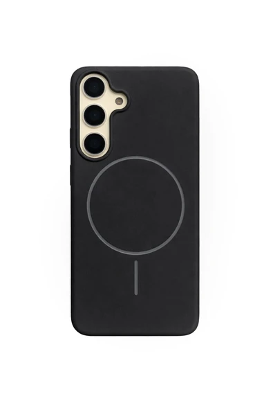 SAMSUNG Galaxy S24 Plus Uyumlu İçi Kadife Magsafe Wireless Şarj Özellikli Siyah Renkli Telefon Kılıfı ürün görseli 1